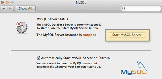 start mysql